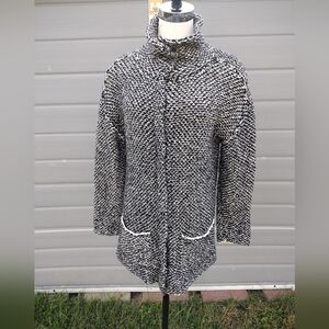 Eileen Fisher Boucle Cardigan Sweater Women XS Textured Organic Cotton Cozy Knit